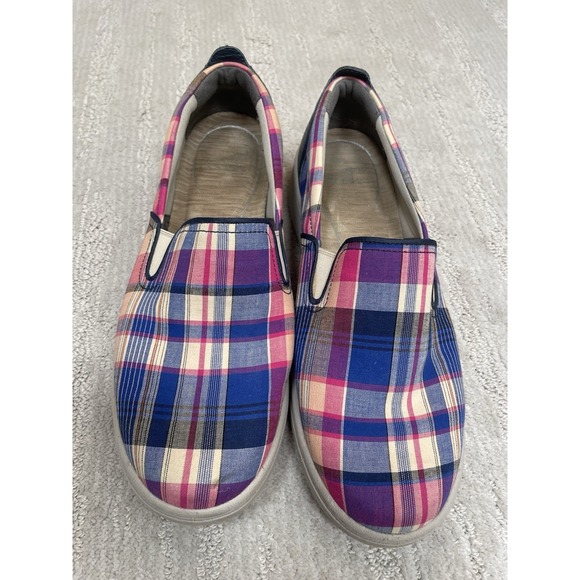 Dansko Shoes - Dansko Belle Madras Plaid Canvas Slip On Pink Blue Comfort Shoes Sz 10 US/41 EU